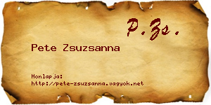 Pete Zsuzsanna névjegykártya